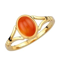 Genuine Orange Carnelian - 18K Gold Plated