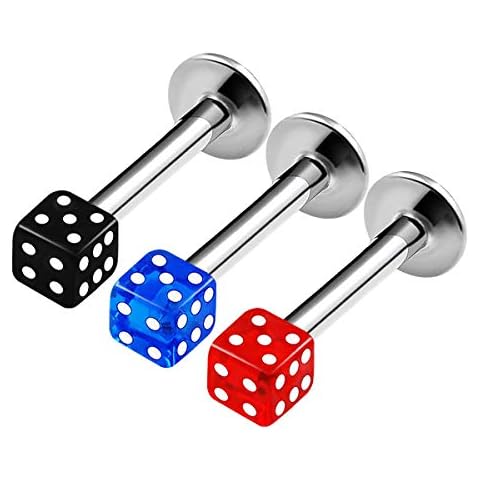 KJM FASHION 3PCS Stainless Steel Lip Ring Studs Cover