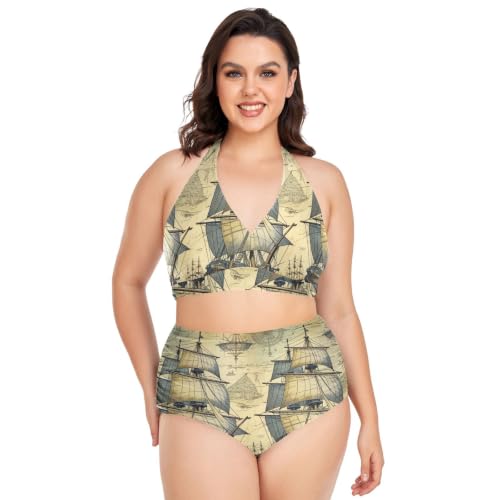 Maillot de bain 2 pièces réglable finitions voile et océan