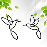 XSJIJKAG Fensterdeko hängend modern Metall, 2 Stück Vogel Schwarz 22cm, Deko Frühling für Ostern, Fenster Deko Hänger Skandi Stil, Wohnzimmer Hängedeko