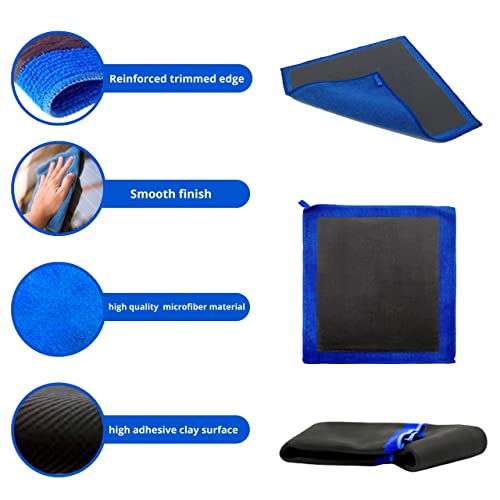 Image of Ragnify Clay Towel Auto Detailing Scratch Free and Paint Safe fine Grade Clay Bar Cloth for Car Detailing, Polishing and Removing Paint Contaminants (Blue Regular)