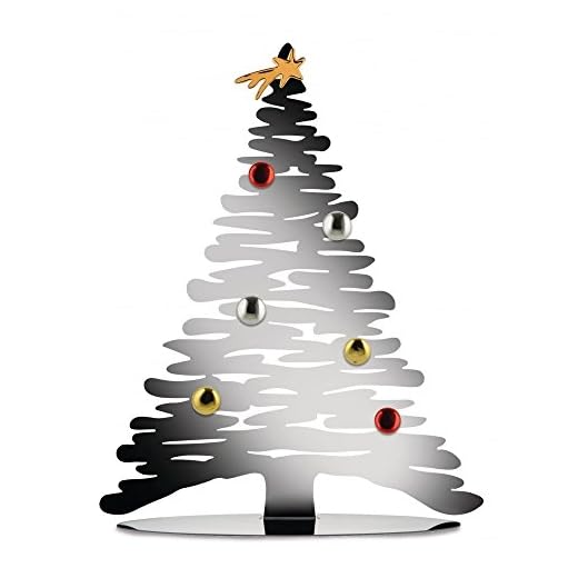 Alessi BM06 Bark for Christmas Weihnachtsschmuck - Edelstahl AISI 430 glänzend poliert mit Magneten aus Porzellan.