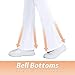 Girls Bell Bottom Pants Size 11-12 Years Old White Cross Kids Flare Leggings with High Waist Fashion Activewear for Yoga Fitness