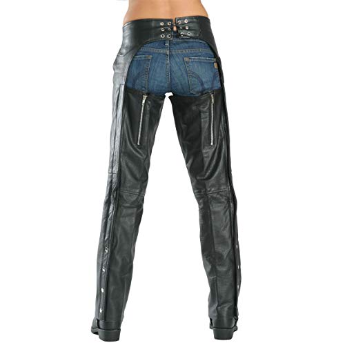 Xelement 7553 Women's Black 'Advanced Dual Comfort' Leather Chaps - 4 #TOP4