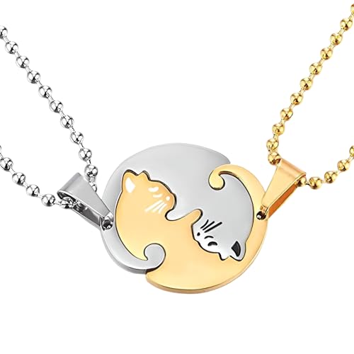 Collier de Chat Noir d'Halloween en Argent, Cadeau Idéal pour Femme Passionnée