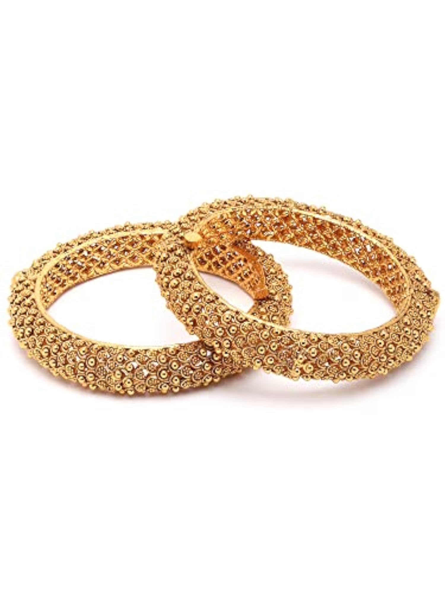 Set of 2 Rajwadi Plated Antique Temple Bangles
