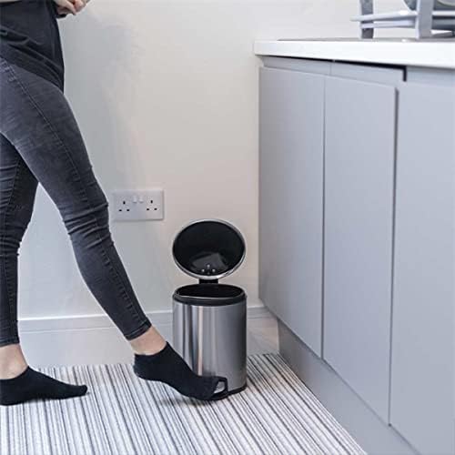 CALITEK Bathroom Kitchen Waste Pedal Rubbish Bin Soft Close Lid Removable Inner Bucket 5 Litre Fingerprint Proof Coating (Stainless Steel)