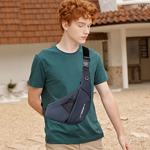 VARLIVOO Men's Crossbody Bag Waterproof Sling Chest Pack Lightweight Anti Theft Shoulder Bag for Gym Travel Hiking Camping Cycling Running (Blue A) - Image 2