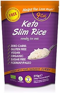 Eat Water Slim Rice Zero Carbohydrate 270g Pack of 5 | Made from Gluten Free Konjac Flour | Keto Paleo Diet and Vegan | Zero Sugar and Low Calorie Food