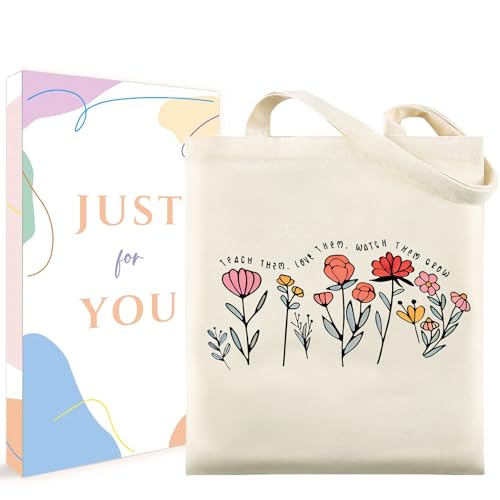 Pavolini Teacher Appreciation Gifts, Flower Printed Canvas Tote B...