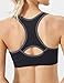 Fittin Womens Padded Sports Bras Wire Free with Removable Pads Black ,XL