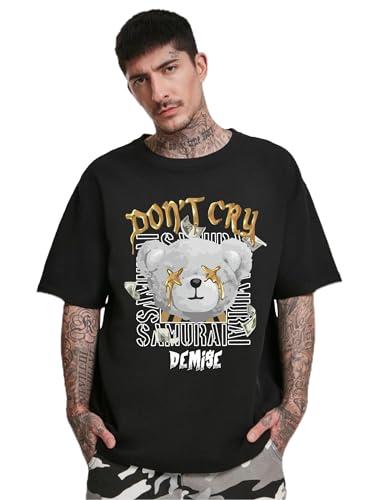 Image of CHKOKKO Mens Polyester Stylish Oversized T Shirt for Daily & Casual Wear Printed Design with Drop Shoulder & Half Sleeves