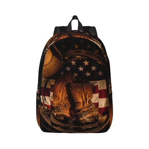 Sac à dos en toile OdDdot pour ordinateur 15" avec motif de coq et drapeau américain