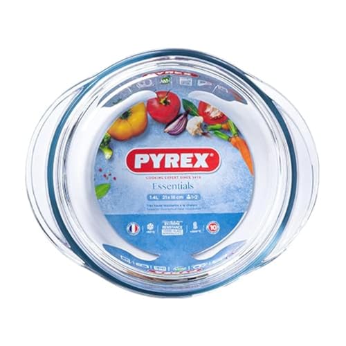 Pyrex Casseruola rotonda con coperchio, 1,3 l, Essentials