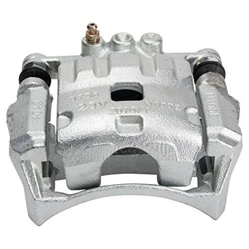 Image of TRQ Front Driver and Passenger Side Brake Caliper Set Hardware Caliper Brackets Compatible with 11-13 Ford Fiesta 14-18 Fiesta with Rear Drum Brakes 11-14 Mazda 2