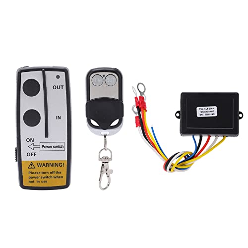 Joyzan Commande Treuil sans Fil, Télécommande de Treuil à Deux Canaux DC12V 24V Clé Télécommande Porte Garage Interrupteur Combiné Étanche Robuste...