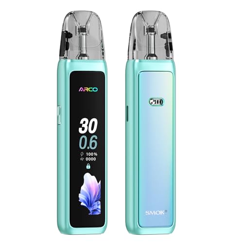 SMOK ARCO Max Kit | 30W Vape con Batería Integrada de 1300mAh, Cartucho Pod ARCO de 3ml 0.6ohm, Cigarrillo Electrónico Vaporizador Sin Nicotina (Verde mineral)