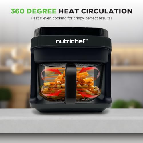 Nutrichef PCKA 5.8QT Air Fryer Review (2025): Precise Control & Transparent Bowl 4 Nutrichef 5.8 Quart Air Fryer | 8-1 Preset Cook Modes | Transparent Fry Bowl for Best Cooking Results | Cook Shrimp, Steak, Fries, Wings, Chicken & More | Precise Temperature Control & Time | Grey