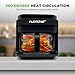 Nutrichef 5.8 Quart Air Fryer | 8-1 Preset Cook Modes | Transparent Fry Bowl for Best Cooking Results | Cook Shrimp, Steak, Fries, Wings, Chicken & More | Precise Temperature Control & Time | Grey