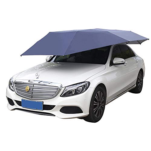 Carpa paraguas para automóvil Carro móvil plegable de 4,6 m cubierta telescópica automática del vehículo control remoto inteligente sombrilla para automóvil toldo parasol,Blue