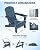 GarveeLife Folding Adirondack Chair Set of 2 with Side Table, All-Weather HDPE Outdoor Chair, Wooden Textured with Cup Holder for patios, Decks, Gardens, fire pits, Navy Blue