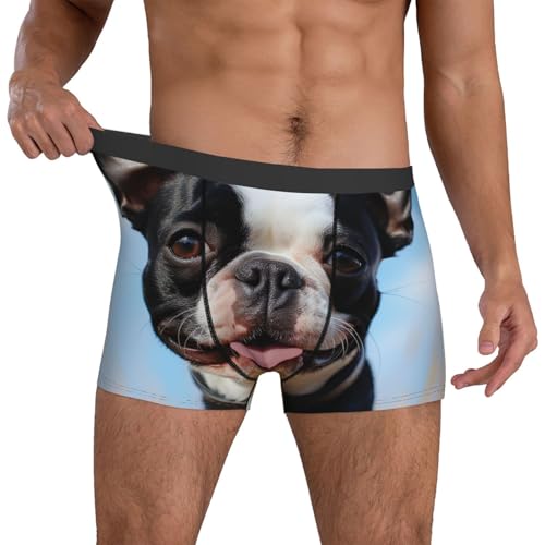 Lovely Boston Terrier Men's Underwear Boxer Briefs Breathable Stretch Boxers Moisture-Wicking Trunks for Men3