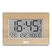 ADE, Radiosveglia, Orologio Digitale con Segnale Orario DCF, Custodia con Vero Bambù, Display LCD, Termometro, Sveglia e Calendario, Batteria Inclusa, Bambù, 2,8 X 22,9 X 16,1 cm