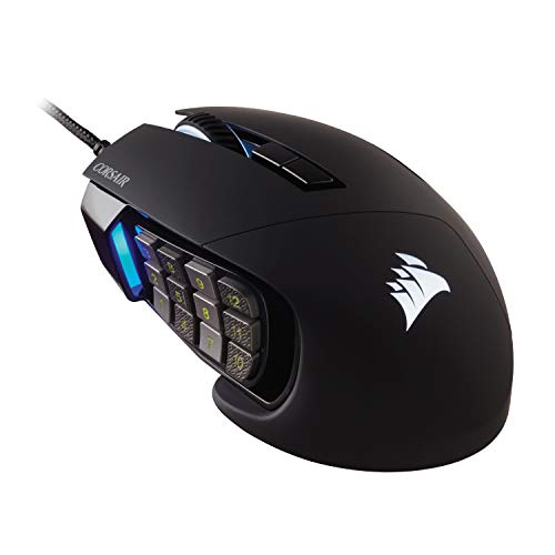 Corsair Scimitar RGB Elite Gaming Mouse for MOBA, MMO - 18,000 DPI - 17 Progammable Buttons - iCUE Compatible - Black by Corsair - Used condition - CA$82.65