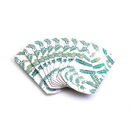Vintageparts Caja plegable con helecho, 10 unidades, para regalo de joyas, caja de regalo