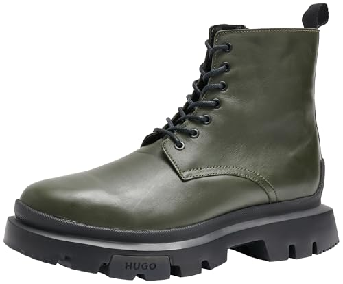 HUGO Men's Modern Half_Boot, Dark Green, 11