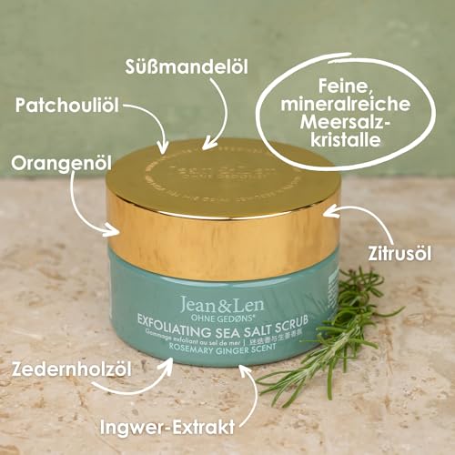 Jean & Len Exfoliating Sea Salt Scrub Rosemary & Ginger 300g
