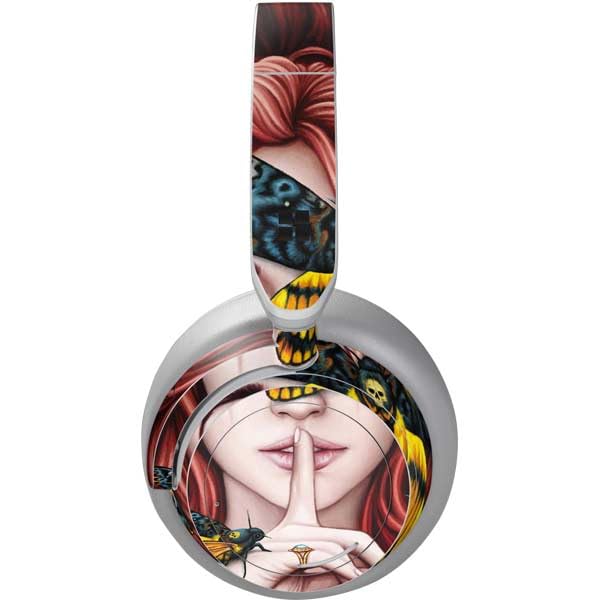 Skinit Decal Audio Skin Compatible with Surface Headphones - Originally Designed Gothic Woman and Death Moth Butterflies by Sarah Richter Design