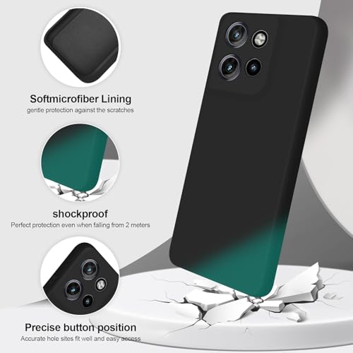 Image of DIZORO Microfiber Candy Case for Motorola Edge 50 Neo 5G Smooth Touch Cushion Liquid Soft Silicone Gel Rubber Phone Cases Non-Slip Full Body Protective Shockproof Back Cover -Black