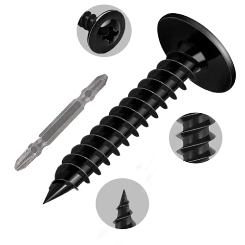 220Pcs #8 x 5/8 Inch Tornillos para Madera Phillips Cabeza Truss Modificada 410 Acero Inoxidable Negro Zinc Plateado, Tornillos Autorroscantes para Metal miniatura 3