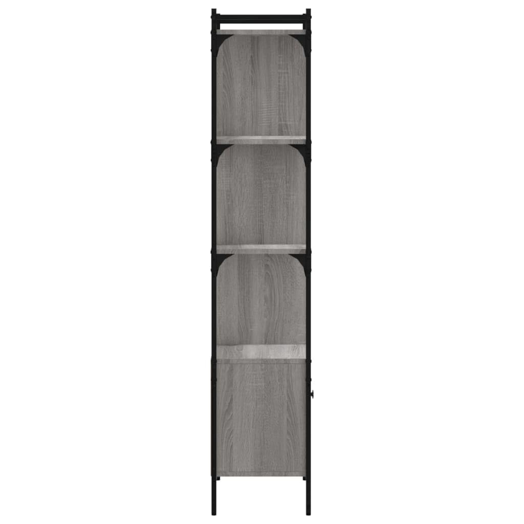 INLIFE Librería con puerta gris Sonoma 44,5 x 30 x 154,5 cm, material de madera, 18,7 kg, 833356