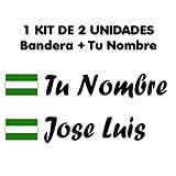 1 KIT DE 2 UNIDADES de 1.3 cm de altura aproximadamente, la largura dependerá de la longitud del texto hasta un maximo de 15cm (aproximadamente 15 caracteres incluyendo espacios).