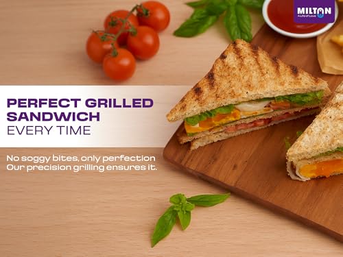MILTON Express 800 Watt Grill Sandwich Maker | Electric Toaster Griller Sandwich Maker | Non Stick Coating Grill Plates | Power Indicators | 1 Year Warranty | Black 8 41TaocsLj9L
