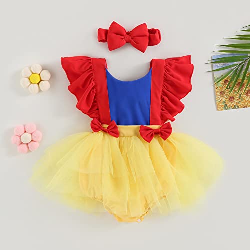 Disfraz de Cosplay Bebe Niña Blanco Nieve 2PC miniatura 2
