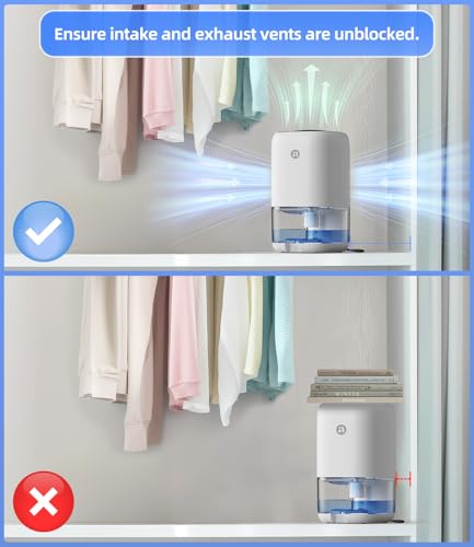 Image of Dehumidifier, 35 OZ Small Dehumidifiers for Bedroom, Quiet Dehumidifier with Auto Defrost, Auto Shut Off, Key Sound Off, 7 Color Light, for Bathroom, Closet, RV, Home up to 280 Sq.Ft, Gold