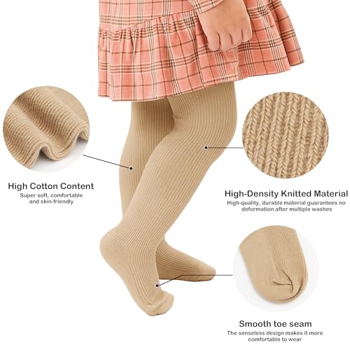 Image of Stelle Toddler Girls Tights Baby Cable Knit Stockings Thick Cotton Legging