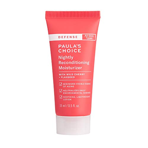 Paula's Choice DEFENSE Nightly Reconditioning Moisturizer w/Wild Cherry, Flaxseed, Neem, Sunflower Seed & Marula Oil, Anti-Pollution Night Cream, 0.5 oz