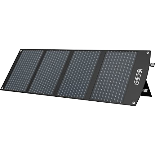 BALDERIA SP120 - Solarpanel faltbar 120W, monokristalline Zellen, wasserabweisend, tragbar, UV-beständig, MC4-Kabeladapter, robust für Outdoor