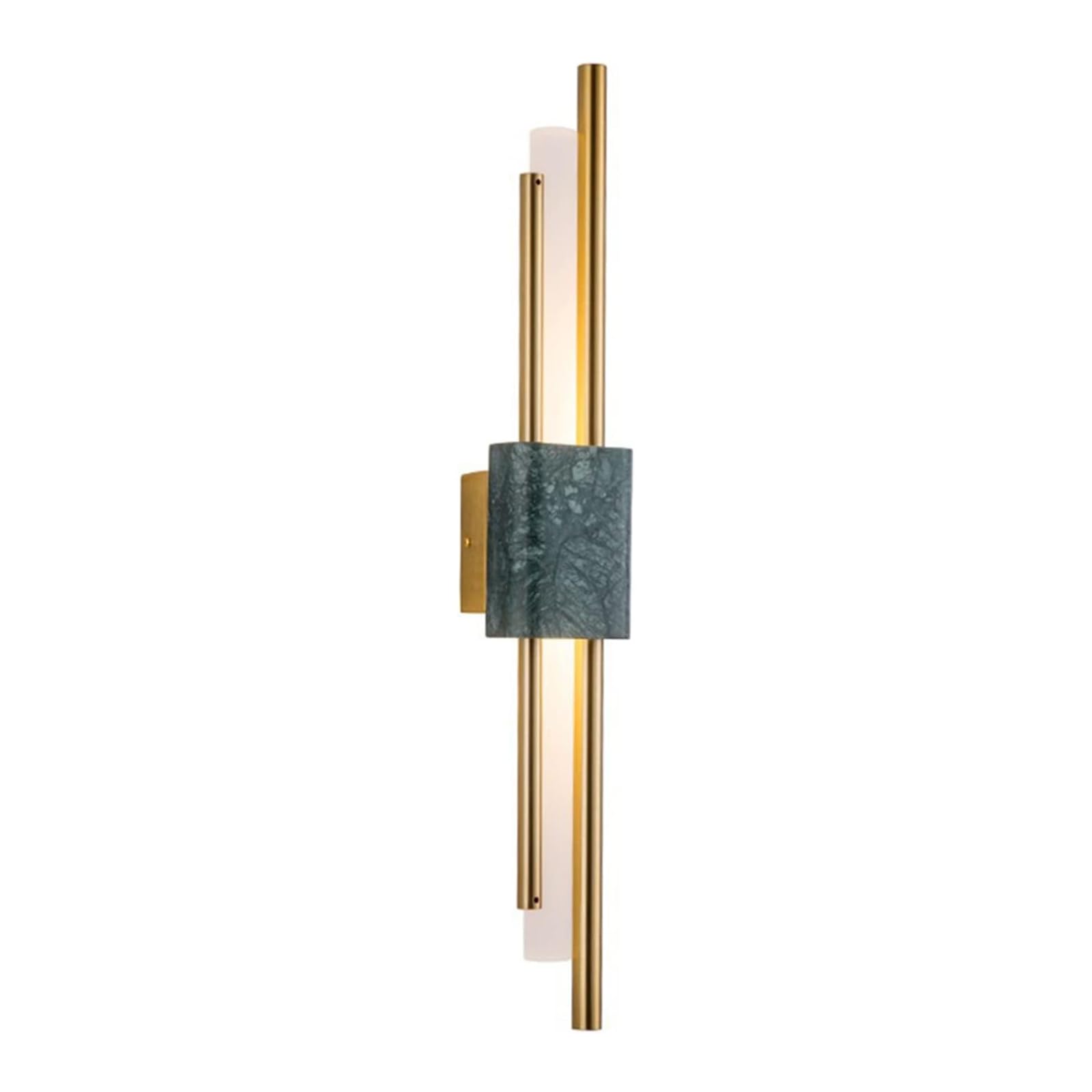 MZStech Aplique de pared LED de 650 mm, aplique de pared moderno, lámpara de pared de mármol blanco y acrílico con hierro dorado para sala de estar, mesita de noche (Verde)