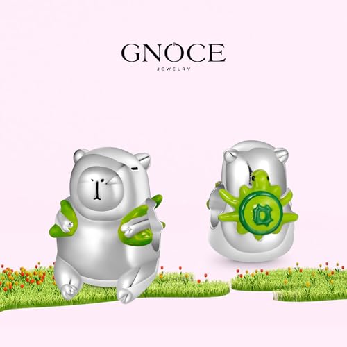 Image of GNOCE Animals Bead Charm for Women,Silver Charms Necklace Bracelet for Her, Jewelry Gift