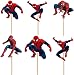 ELSANI 48pcs Spiderman Cupcake Toppers for Birthday Party Cake Decoration Supplies