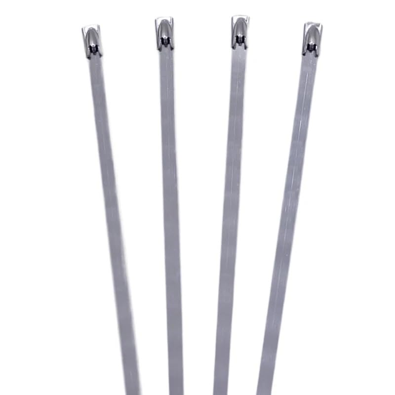 Sujetacables de acero inoxidable con anillo de sujeción – Organizador de herrajes de metal multiusos reutilizable, autosellante, 450 mm, 30 piezas