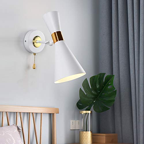 Aplique de pared E27 Macaron con pantalla de metal ajustable para dormitorio 5