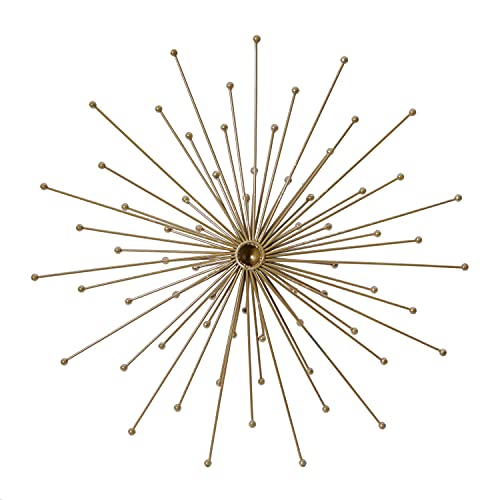 Deco 79 Metal Starburst 3D Wall Decor, Set Of 3 13", 17", 21"W, Gold #TOP6