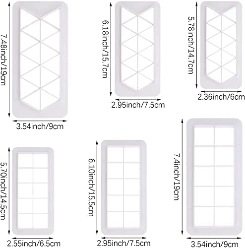 6 Pcs Square Triangle Cookie Cutter Geometry Pattern Cookie Templates Plastic Biscuit Cutter Cake Decorating