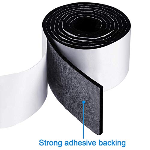 Shappy 2 Packs Felt Furniture Pads Heavy Duty Felt Strip Roll With Adhesive Backing Adhesive Felt Tape For Protecting Hardwood Floors Chair Wall Protector(120 X 2 X 0.12 Inch,Black) #TOP5